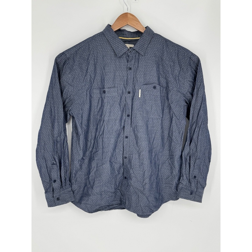 Marc Ecko Cut & Sew Men's Size XL Blue Patterned Abstract Button Down Shirt G4